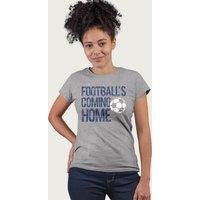 Football's Coming Home Women's Back Of The Net Euro Football T-Shirt in Mid Grey | Size: Large