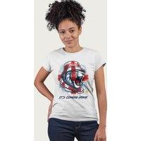 Coto7 Women's England It's Coming Home Lion Roar World Cup Football T-Shirt in White | Size: Small