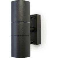 Loops GU10 Anthracite Up & Down Wall Light IP44 Outdoor Twin Dimming Lamp Bulb Fitting