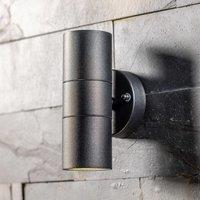 CGC Lighting 'Mia' Dark Grey Stainless Steel GU10 Up & Down Outdoor Wall Light IP44