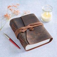 Paper High Buffalo Leather Wraparound Journal in Brown