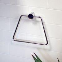 Showerdrape Vitality Chrome Stainless Steel Wall Mounted Towel Ring in Metallic Silver