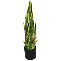 Leaf 55cm Artificial Sansevieria Yellow Green Indoor Plant