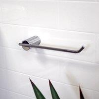 Showerdrape Vitality Chrome Stainless Steel Wall Mounted Toilet Roll Holder in Metallic Silver