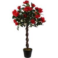 Leaf Artificial Red Rose Tree Wedding Twisted Vine Detail 90cm (3ft)