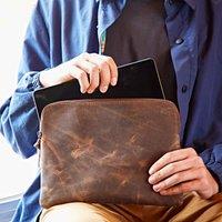 Paper High Buffalo Leather Tablet Case in Brown
