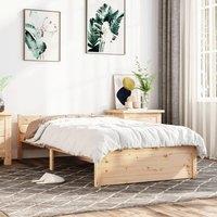 Bed Frame Solid Wood 75x190 cm Small Single