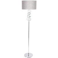 Gabriella Twist Floor Lamp 1 Light Silver with Grey Shade