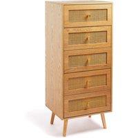 Rattan Fronted 5 Drawer Chest of Drawers