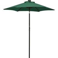 Parasol with LED Lights Green 200x211 cm Aluminium