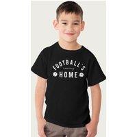 Football's Coming Home White & Grey Text Euro Football T-Shirt in Black | Size: 7-8 Years