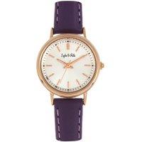 Sophie and Freda Women's Berlin Leather-Band Watch in Purple