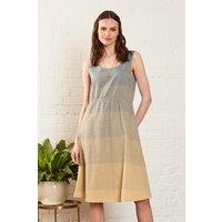 Nomads Clothing Women's Striped Cotton Handloom Dress in Beige | Size: 10