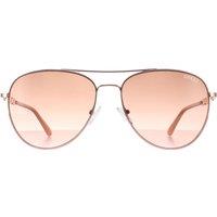 Guess Women's Aviator Shiny Rose Gold Brown Gradient GF6143