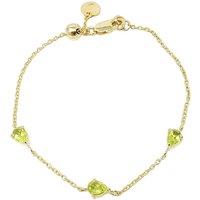 Harfi Women's Peridot August Birthstone Minimalist Gold Bracelet in Green | Size: 7.5 inches
