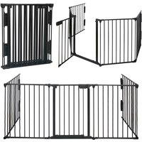 Gr8 Home Metal Safety Fence Hearth Fire Gate Fireplace Guard in Black