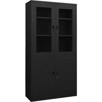 Berkfield Home Office Cabinet Black 90x40x180 cm Steel | Size: 90 x 40 x 180 cm