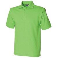 Henbury Men's Polycotton Heavy Polo Shirt in Lime | Size: 3XL