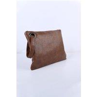 Vintage Leather Oversized Clutch Bag