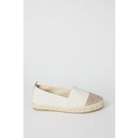 Poppy Glitter Toe Detail Flat Espadrille Shoes