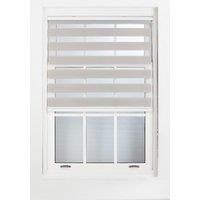 Furnished Grey Day & Night Roller Blinds - Zebra Blind Dim or Translucent Vision Roller Shades for Windows & Doors - Dual Layer Fabric