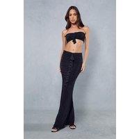 Soft Touch Double Layer Bandeau Frill Maxi Skirt Co-ord