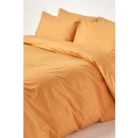 Homescapes Egyptian Cotton Duvet Cover with Pillowcase, 200 TC in Mustard | Size: King
