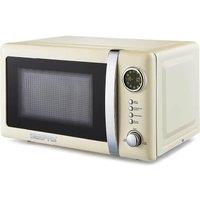 Geepas Retrovive 700W Digital Microwave Oven with 12 Presets, Defrost & 20L Capacity in Cream