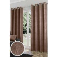 Enhanced Living 'Goodwood' Bronze - Thermal, Energy Saving, Dimout Eyelet Pair of Curtains with Wave Pattern | Size: 168 cm width x 137 cm drop