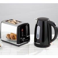 Daewoo 1.7L Kensington' Matching Jug Kettle & 2-Slice Toaster Set Pack in Black