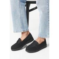 Good For the Sole Women's : Lily Comfort Wedge Loafers in Natural Black | Size: 4