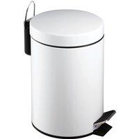 Premier Housewares Stylish Design 3Ltr Turqoise Pedal Bin, Compact Composite Bin For Kitchen, Convenient Bin With Handle in White