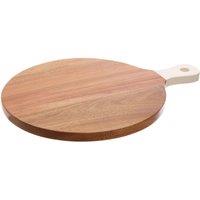 Orsina Acacia Wood Chopping & Serving Board, Durable Black Handle Cutting Board for Kitchen in White