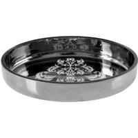 Orsina Elissa Oval Soap Dish, Decorative Leaf Motifs in Silver