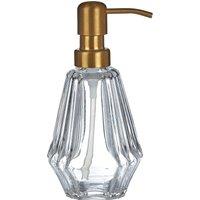 Orsina Modern Lotion Dispenser, Glass Lotion Pump Dispenser With Brass Nozzle, Hand Cream Bottle, Soap Dispenser in Clear