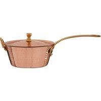 Orsina Copper Mini Saucepan Serving Dish, Traditional Style Copper Pan With Brass Handles, Ideal For Serving in Gold