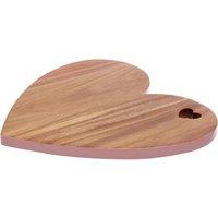 Orsina Acacia Heart Chopping & Serving Board with Pink Edge, Durable nature friendly Wooden Board in Natural