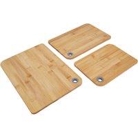 Orsina Set of Three Acacia Wood Chopping & Serving Boards with Metal Rings, Durable Wooden Cutting Boards in Natural
