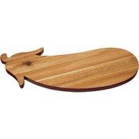 Orsina Aubergine Design Chopping Board with Brown Edge, Acacia Wood Cutting Board For Kitchen, Wooden Chopping Board