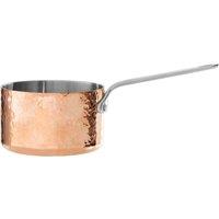 Orsina Spacious 10cm Copper Milk Pan, Mini Stainless Steel Milk Saucepan, Hammered Finish Milk Pot For Daily Use in Gold