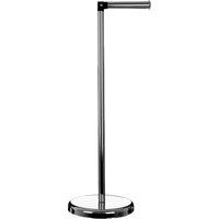 Orsina Luxe Chrome Toilet Roll Holder With Hinged Arm, Metal Toilet Roll Stand, Paper Dispenser With Stackable Rod in Silver