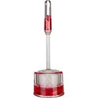 Orsina Floating Hearts Acrylic Hearts Toilet Brush Holder in Red