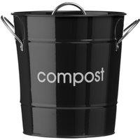 Orsina Compact Compost Steel Bucket Bin in Black
