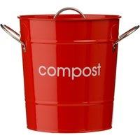 Orsina Compact Compost Steel Bucket Bin in Red