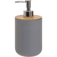 Orsina Grey Lotion Dispenser With Silver Pump, 500ml Bamboo Fibre Hand Lotion Dispenser, Sturdy Bathroom Accessory