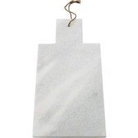 Orsina Rectangular White Marble Paddle Chopping & Serving Board, Durable Natural Stone Board