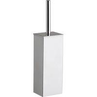 Orsina Sleek Square Toilet Brush, Stainless Steel Bathroom Cleaner, Modern Toilet Scrubber, Elegant Bathroom Essential in Silver