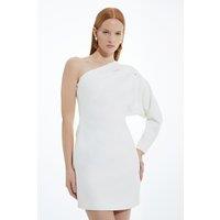 Clean Tailored One Shoulder Mini Dress