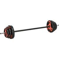 SPORTNOW 20kg Adjustable Barbell Weights Set for Home Gym Strength Training in Black