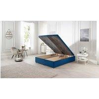 Somnior Richworth End Opening Storage Ottoman Bed in Plush Fabric in Navy | Size: Super King